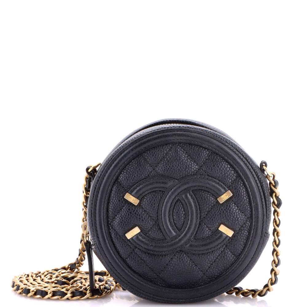 Chanel Filigree Round Clutch With Chain #249661C28B